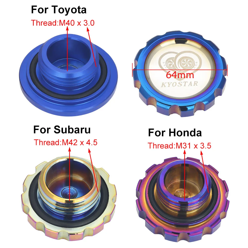 Титановый Горящий синий масляный колпачок Радужный масляный наполнитель крышка Нео хром моторный топливный бак Крышка для Honda для toyota, Subaru