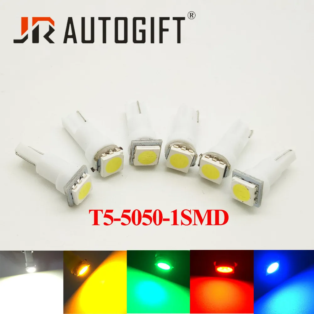 

10pcs T5 W3W W1.2W 5050 T5 17 37 73 74 5050 LED 24/12V Red/Blue/Green/Yellow Auto LED Lamp Car Dashboard Instrument Lights Bulb