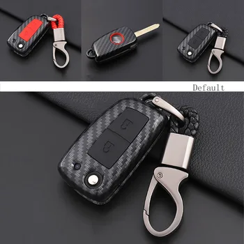 

ABS Carbon Fiber Shell+Silicone Cover Remote Key Holder Fob Case&KeyChain For Nissan Tiida /X-trail /Qashqai/Sylphy