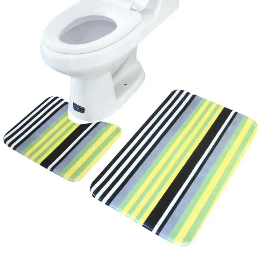 

2PCS Rug Memory Foam Bathroom Rug Mat Floor Carpet Set High-quality Non-Slip Mat m28 30+