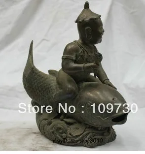 

bh 0050 China Old Tibetan Buddhism Temple Bronze statue Zenzai boy Buddha Sculpture