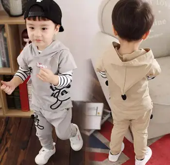 

Children's wear boys' Autumn suit 2018 autumn new children's long sleeves three suits baby clothes in spring and Autumn