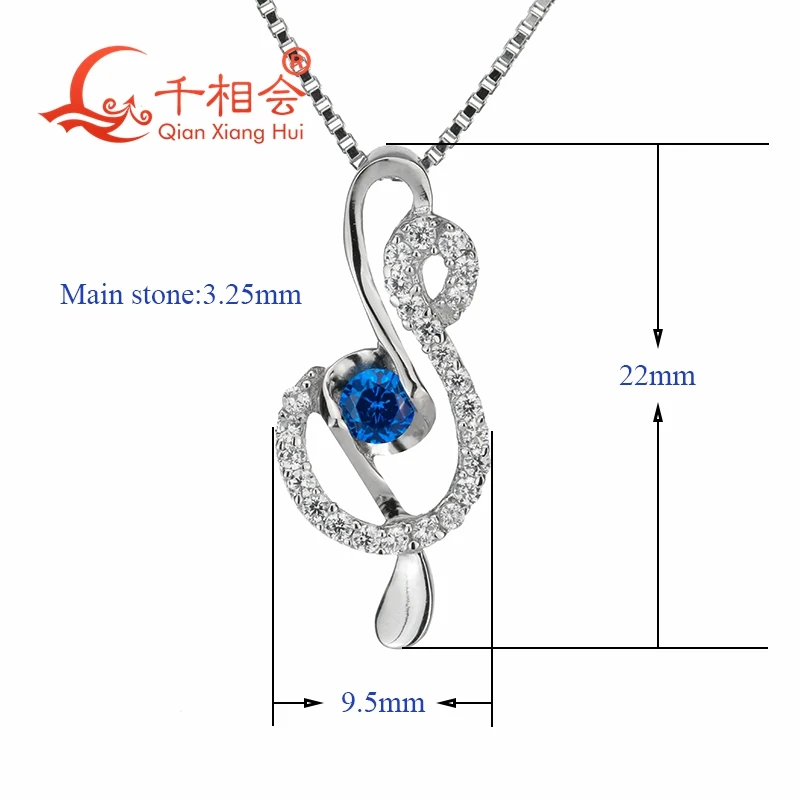 cubic zircon musical note pendant with 925 sliver chain necklace for jewelry