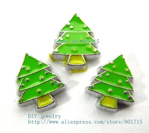 

As gift New Style FC330 Christmas tree 10pcs DIY floating locket memory charms for Glass Floating Locket s for friends