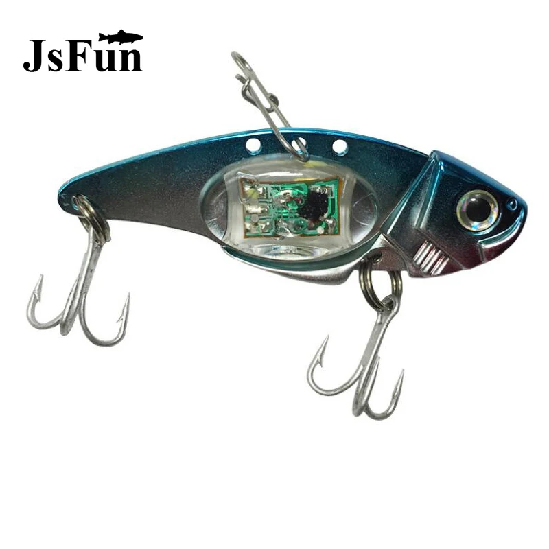 

LED Fishing Lure 32g 8cm VIB Blade Lure Treble Hook Electronic Lighted Fishing Bait Metal Lure Flash Lamp Spoon X037