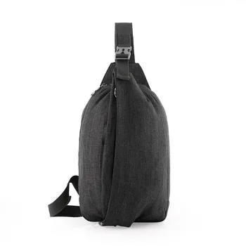 

6PCS / LOT Zipper Buckle Anti-theft Men Chest Pack Leisure Canvas Phone Pocket Crossbody Bag Shoulder Sling Bag Teenager Boys
