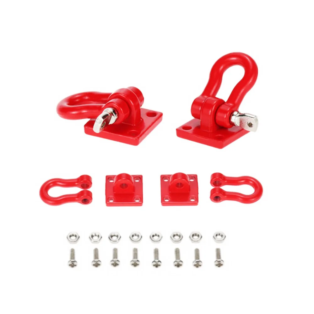 

2pcs RC Car Metal Trailer Shackle Rescue Tow Hook for 1/10 RC Crawler Traxxas TRX4 Axial SCX10 90046 RC4WD D90 TF2 Tamiya