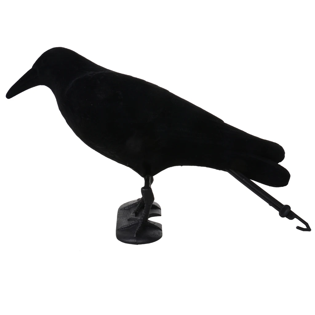Флокированная струя черная ворона-приманка птица Scarer борьба с вредителями садовая защита пусковой Отпугиватель декор для управления птицами