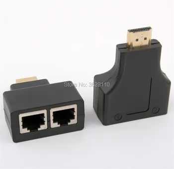 

100set Hdmi Over 30M dual Rj45 Cat5E Cat6 Utp LAN Ethernet Extender repetidor adaptador para HDTV 1080P HDTV