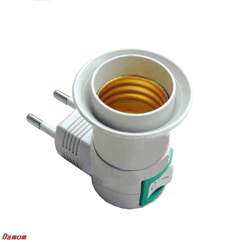 

E27 female socket to EU plug adapter with power on-off control switch MAR15_0