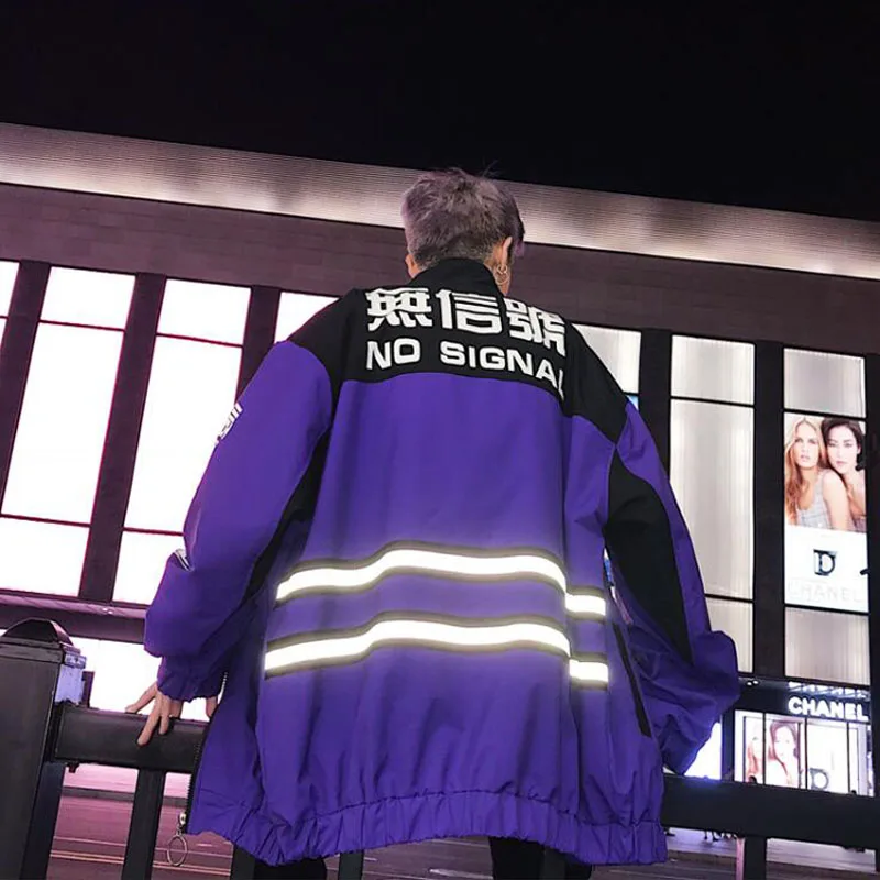 Мужская куртка с принтом без сигнала, мужская куртка-бомбер, 3 м, светильник, мужская уличная куртка в стиле хип-хоп, американский размер, S-XXL