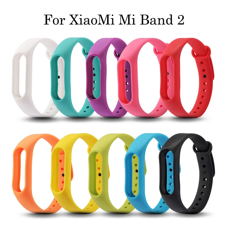 Для Xiaomi Mi Band 2 браслет силиконовый ремешок Miband цветной сменный смарт-браслет