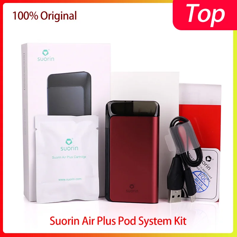 Original Vape Pod Kit Suorin Air Plus Pod Kit built-in 930mAh&3.5ml pod cartridge Electronic cigarette Pod System vs Renova Zero