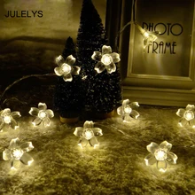JULELYS 10M 80 Bulbs Cherry Garland Battery Powered Decorative LED Lights Christmas LED String Light Chain For Holiday Party JULELYS 10M 80 Bulbs Cherry Garland Battery Powered Decorative LED Lights Christmas LED String Light Chain For Holiday Party