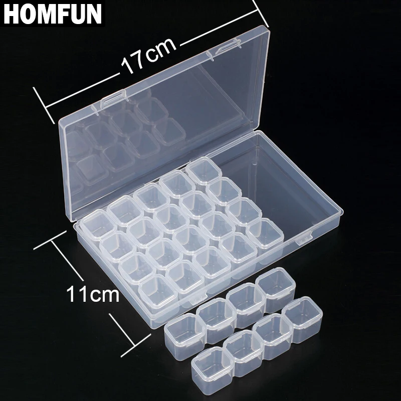 28 Slots Diamond Embroidery Box Diamond Painting Accessory font b Case b font Clear plastic Beads