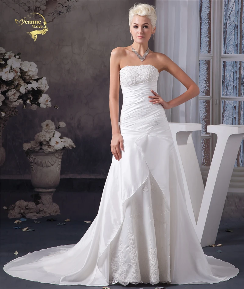 Jeanne Love Простые Свадебные платья Кружево 2019 свадебное платье бисер Vestido De Noiva Robe De Mariage плюс размеры JLOV75970