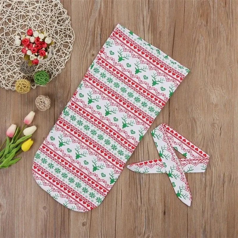 Pudcoco, Новое поступление, горячая Распродажа, милое рождественское одеяло для новорожденных, пеленка для сна, муслиновая повязка на голову