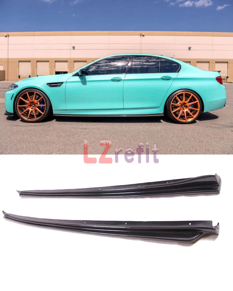 Объемная боковая юбка из натурального углеродного волокна для BMW F10 M Sport M5