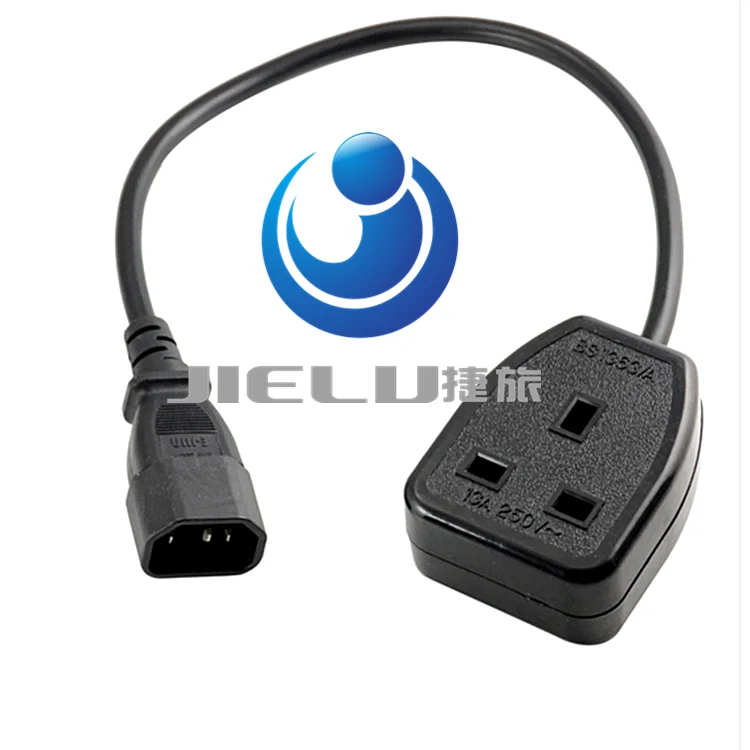 UK Power Adaptor Cord , IEC C14 Male Plug to UK 3Pin Female Socket Power Adapter Cable For PDU UPS,13A ,50pcs