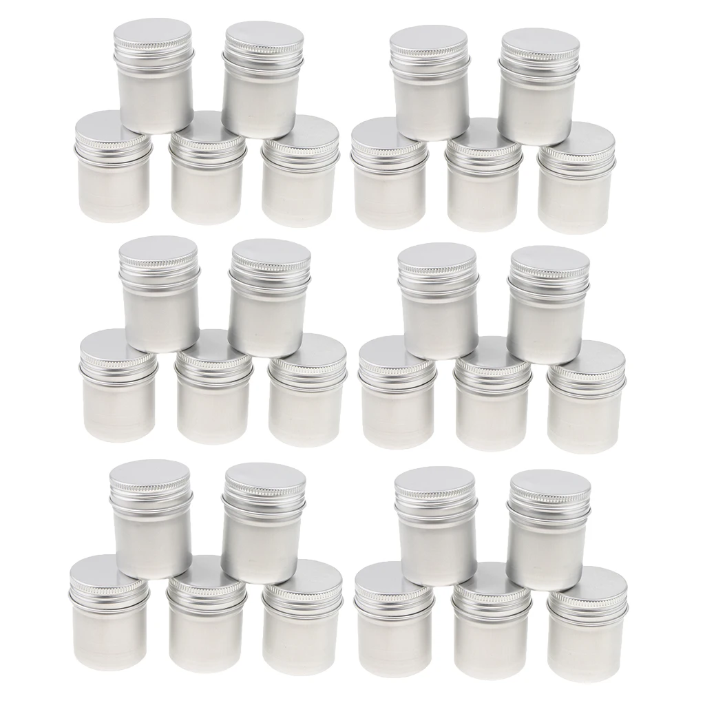 30x 50ml Aluminium Tin Lip Balm Tin Pot Cosmetic Cream Jar Bottle Container