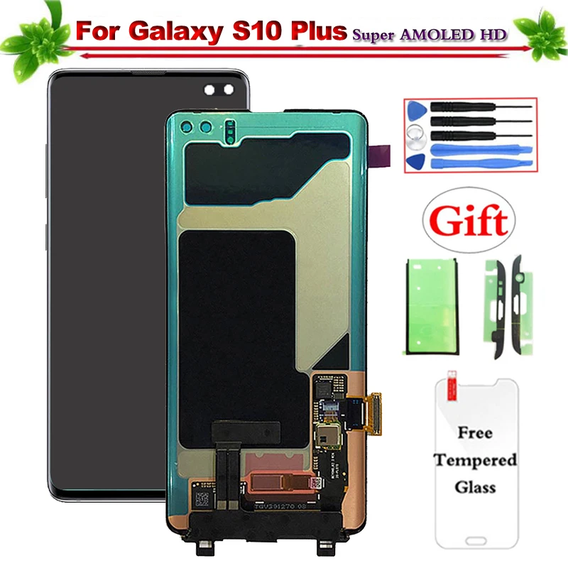 

100% Tested for Samsung Galaxy S10 Plus G9750 G975U G975A G975F LCD Display Touch Screen Digitizer Full Assembly Replacement