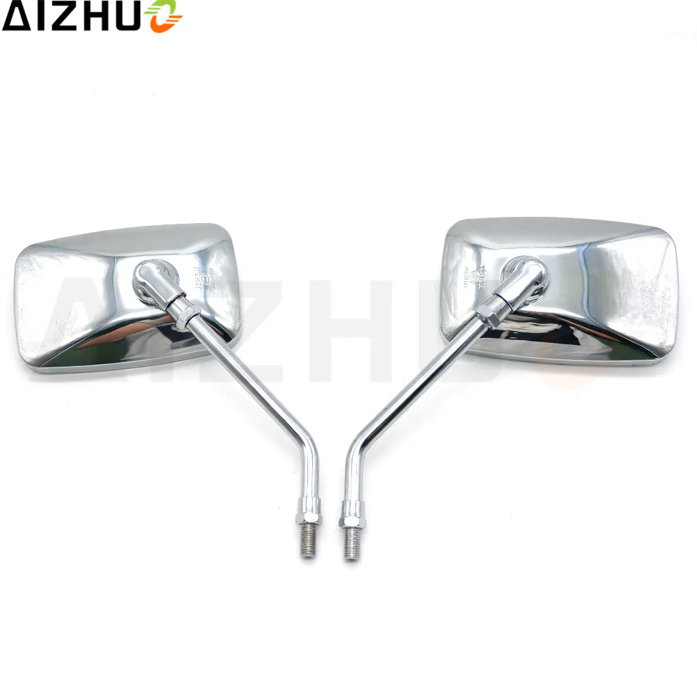 Motorcycle Rearview Mirrors Retro ABS Plastic Silver White Len Side Mirror For Yamaha Vmax 1200 1700 SR400 Suzuki Intruder