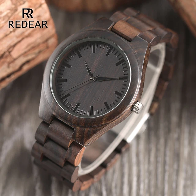 REDEAR Handmade Black Sandalwood Watches Lover's Watches Cool Nature Wood Quartz REDEAR Handmade Black Sandalwood Watches Lover's Watches Cool Nature Wood Quartz
