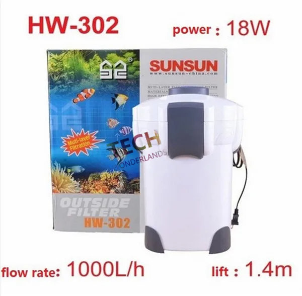 SUNSUN внешний фильтр для аквариума HW-302 1000 л/ч 18 Вт канистра фильтр для аквариума