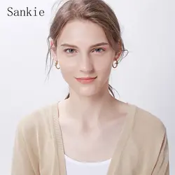 Sankie узел серьги-кольца для женщин золотого цвета из нержавеющей стали серьги уникальные геометрические серьги модные серьги оптом