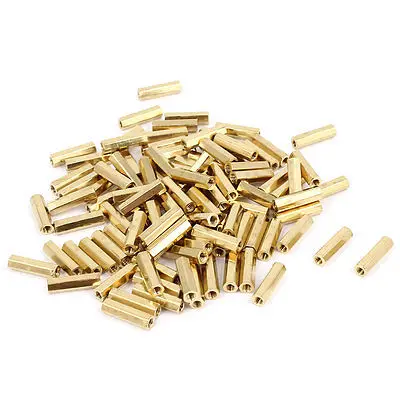 

100 Pcs M2 Female Thread Brass Pillar Standoff Hexagonal Spacer 11mm Length