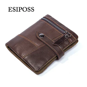 

2018 Fashion Genuine Leather men Wallets leather Card holder Bifold Wallet Coin Purse Pockets men Clutch Womens Wallet and purse