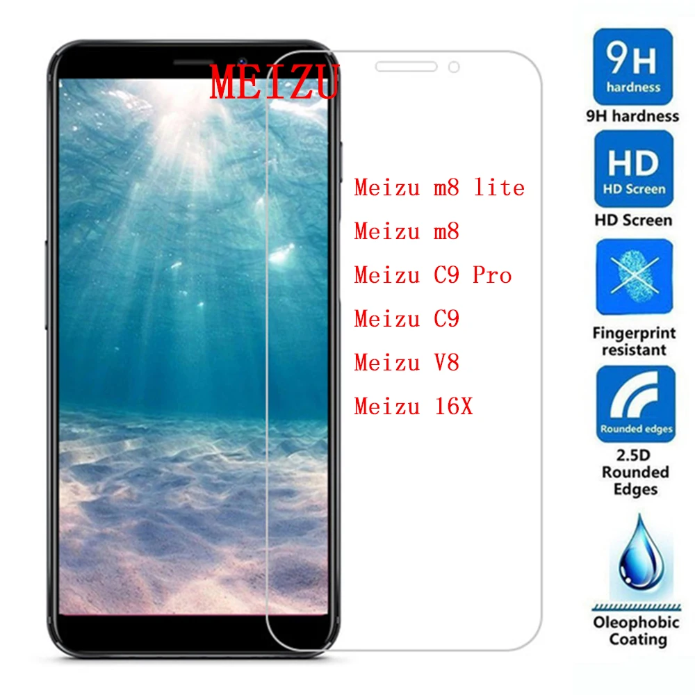 

Ultra-thin Tempered Glass for Meizu C9 Pro / m8 lite 9H Screen Protector Film for Mobile Phone Clear Glass FOR Meizu V8 16X