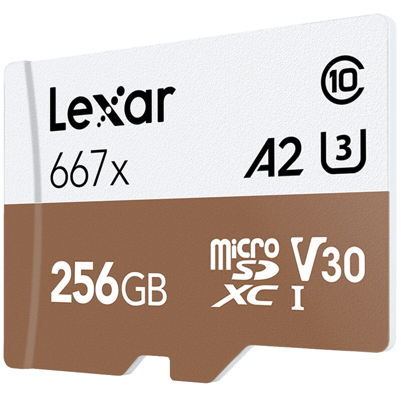 Lexar Tarjeta 667x Micro SDXC UHS-I 128 GB с адаптером 64 GB 256GB A2 U3 V30 Clase 10 1080 p HD 4 K 3D DEO