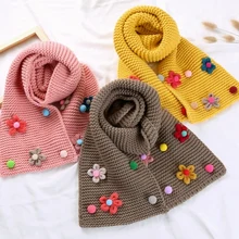MIARA. L/детский шарф для маленьких девочек на осень и зиму, теплый и милый вязаный шерстяной шарф в Корейском стиле