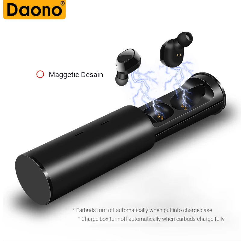 DAONO Earphone Bluetooth Wireless Headset 400mAh Charging Box Earbuds TWS Earphone Stereo For IOS Android Music Call