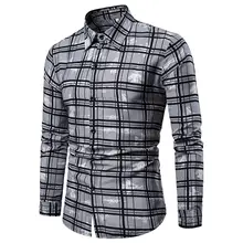Plaid Long Mens Dress Shirts Plus size Lattice Grid Men's Shirts Long sleeve Check Blouse Men New Plaid Long Mens Dress Shirts Plus size Lattice Grid Men's Shirts Long sleeve Check Blouse Men New