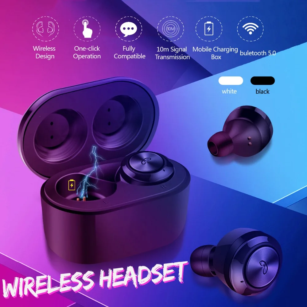 TWS Bluetooth 5.0 In ear Bluetooth Earphone Hifi Bilateral True Wireless Headset Bluetooth with