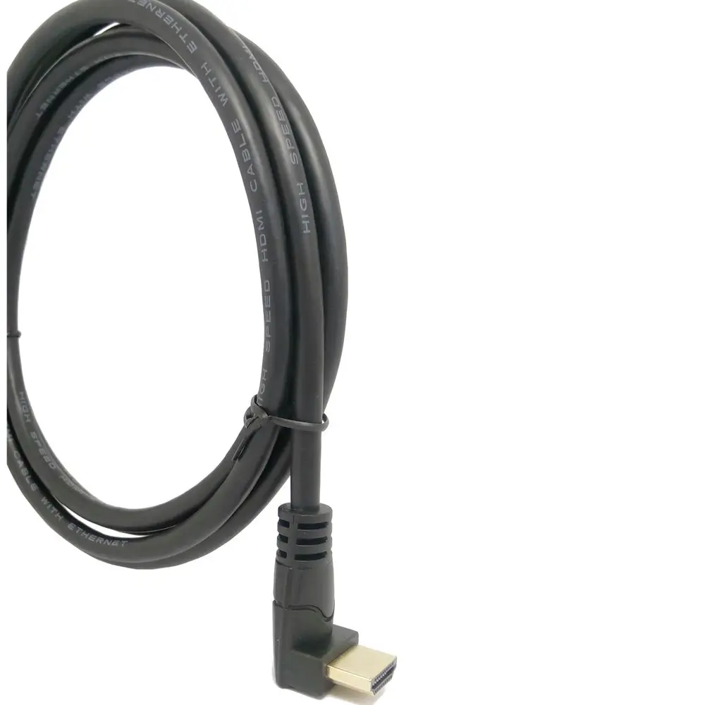Высокое качество HDMI 2.0 4 К 3D двойной вверх под углом 90 градусов мужчинами HDTV кабель