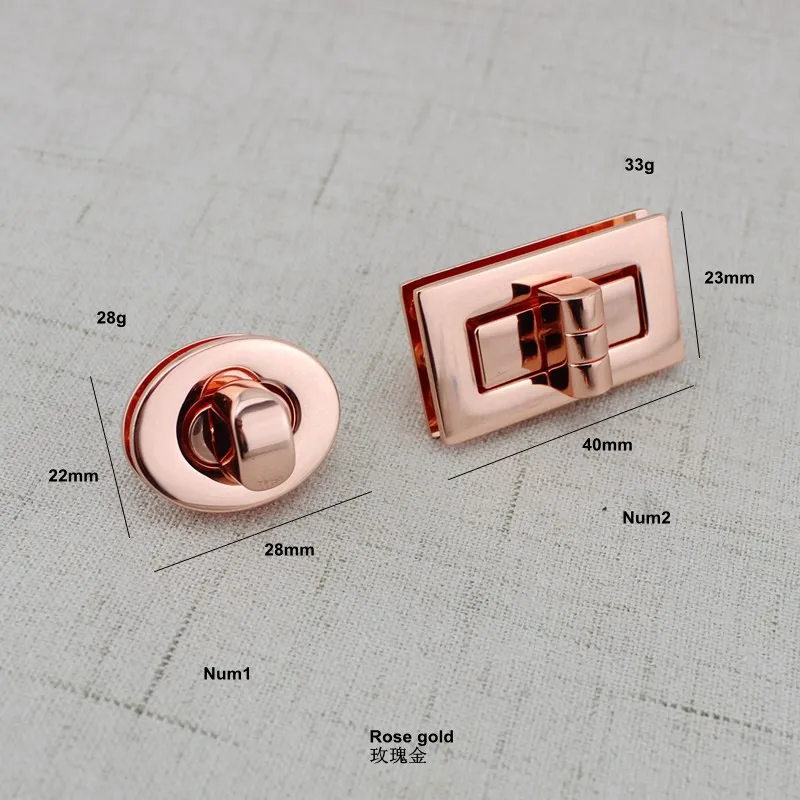 2 комплекта 15 комплектов Высокое качество розовая, золотая, овальная закрутка поворотный прямоугольный замок для сумки яркие