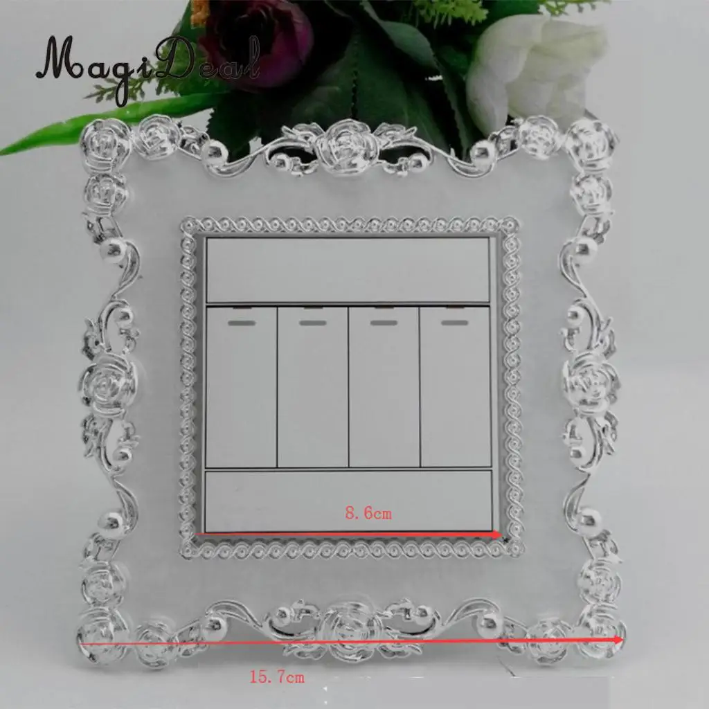 Home Floral Switch Cover Square Shaped Switch Wall Light Socket Stickers bedroom Living Room Art Decor