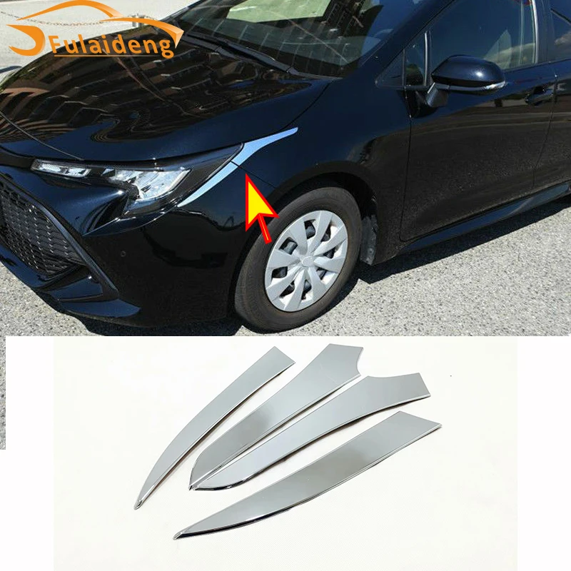 4pcs for Toyota Corolla Hatchback 2019 ABS Chrome Front headlight eyebrow Eyelid Cover Trim Car Styling Accessories | Автомобили и
