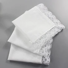 5 шт. Карманный белый хлопок тонкие носовые платки DIY ручной рисунок Карманный квадратный однотонный носовой платок пот полотенце винтажный подарок носовые платки