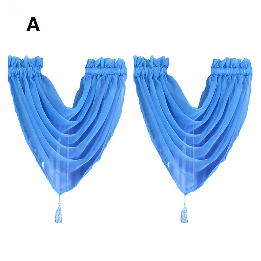 2 шт. вуаль занавески пелмет балдахин чистая занавеска s вуаль Swag драпировка панель отвесный тюль для гостиной современные оконные процедуры - Цвет: A