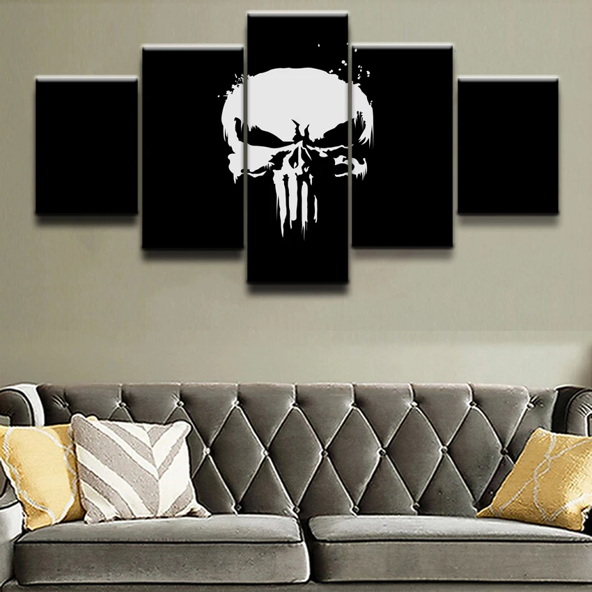 

The Punisher Movie Wall Art Canvas Painting HD Print 5 Piece Canvas Wall Art For Living Room Painting Home Decor Picture Artwork