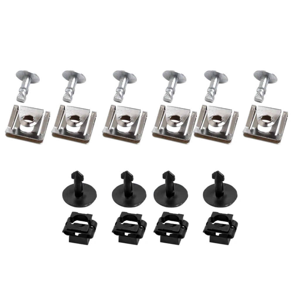 10 Pairs Protection Screws & Spring Nuts Car Engine Fixing Clip Cover For VW Passat B5 Audi A4/A6 Skoda Superb Etc Car Accessory