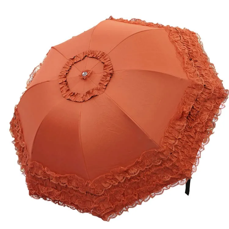 Креативный складной зонт принцессы, зонт от солнца, виниловый кружевной зонт, зонты с арочным УФ-защитой