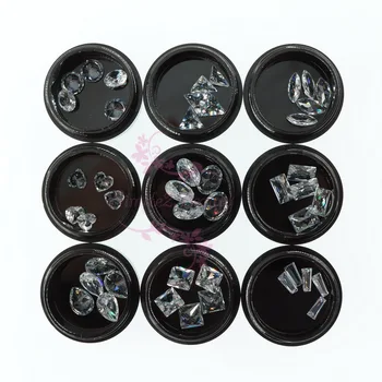 

1 Set 9 Shapes Transparent Clear Zircon Glass Rhinestones Point Back Nail Art Manicure Crafts Jewelry Accessories DIY Decoration