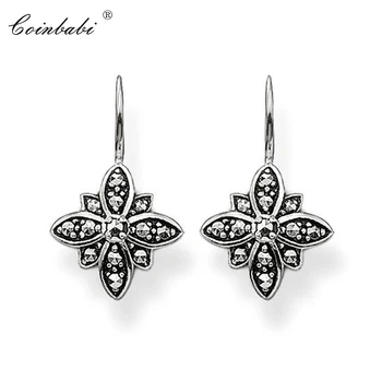 

Drop Earrings Flower Trendy Gift For Women Ts High Quality Earring Thomas Style 925 Sterling Silver Zirconia Fashion Jewelry