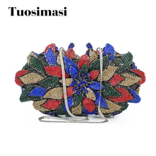 Горячие продажи Кристаллы Вечерние клатчи элегантный стиль, для невесты, для свадьбы Сумочка металлический корпус блестящий PU подкладка сумки со стразами(88182A