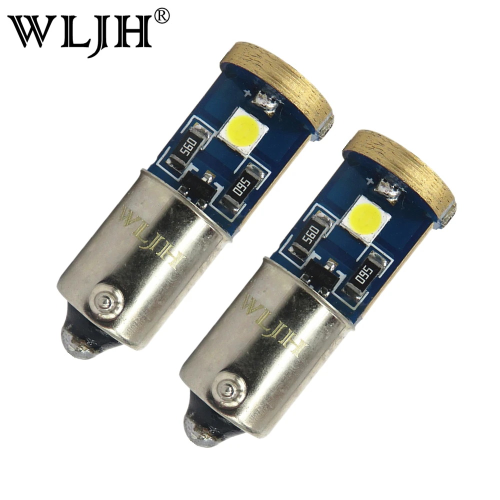 

WLJH 2x Canbus BA9S T4W LED Auto Car Light Clearance Turn Signal Lamp Parking Bulb Instrument Cluster Gauge Dome Number Light
